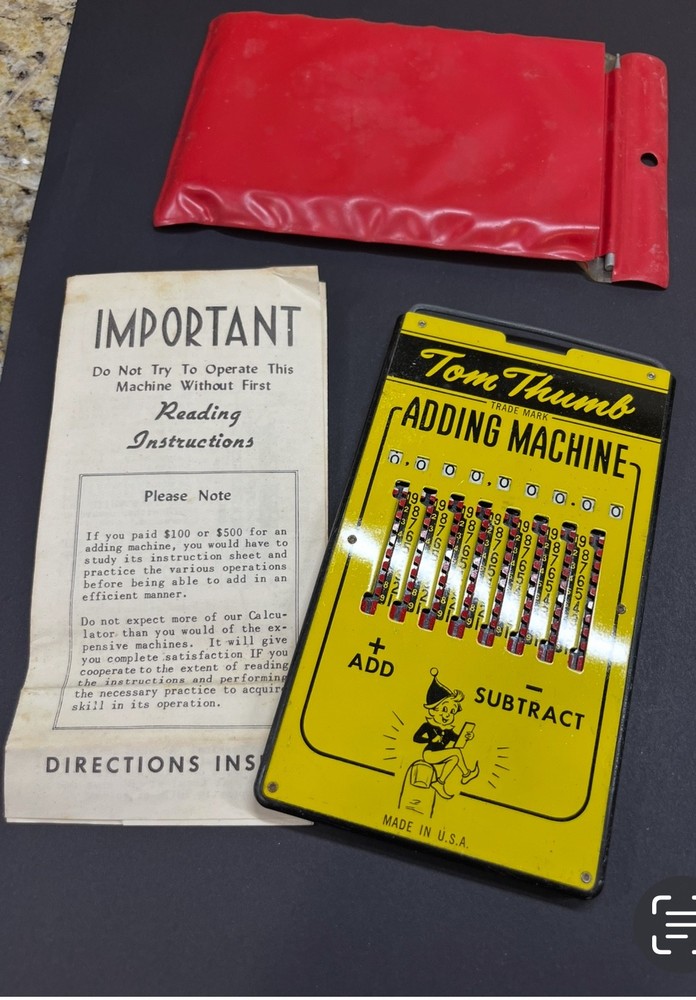 Tom Thumb Adding Machine Vintage Made In USA