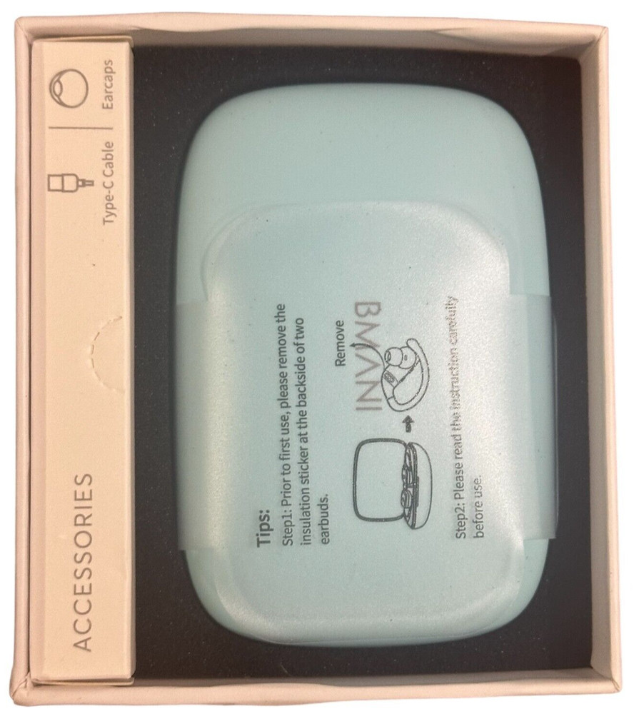 Bmani True Wirless Earbuds T16 Light Blue Open Box
