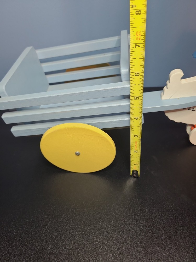 Vintage Duck Wooden l Pull Toy Easter Candy Container