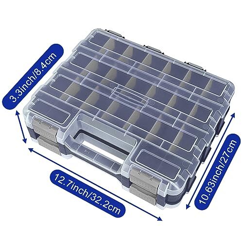 Double Side Tool Box Organizer Hardware Storage Box Portable Small Parts Orga...