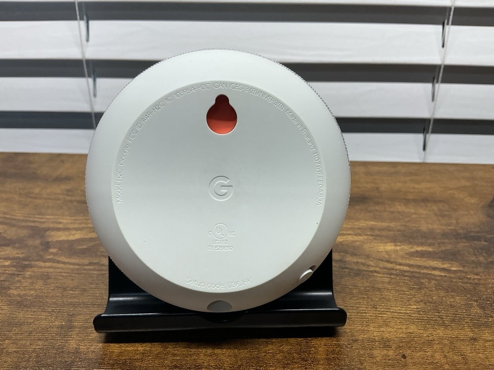 Google Home Model H2A Mini Smart Assistant Bluetooth Speaker Grey White Tested