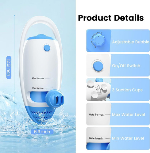 Bath Jet Spa, Jet/Bubble Maker Mode, Bathtub Spa single head, White