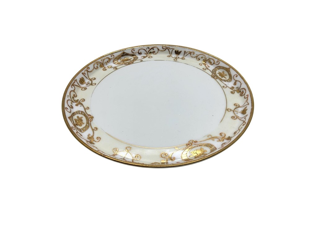 Antique Nippon Gilded Christmas Ball Pattern Cheese Ball Platter