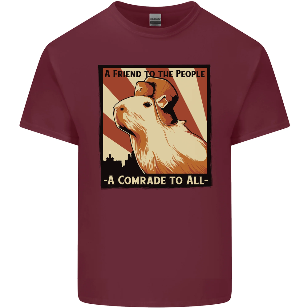 Capybara Comrade Mens Cotton T-Shirt Tee Top