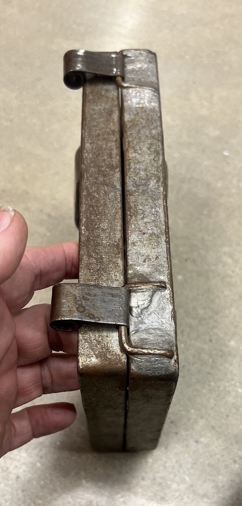 antique metal chocolate strap mold 2 lambs cage