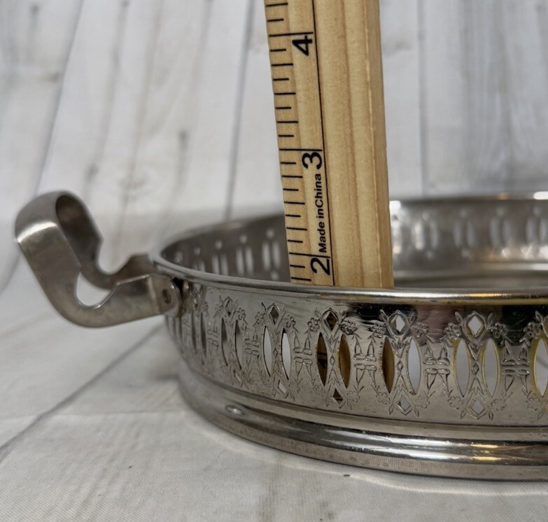 Vintage Silver Plated Pie Plate Riser 9”