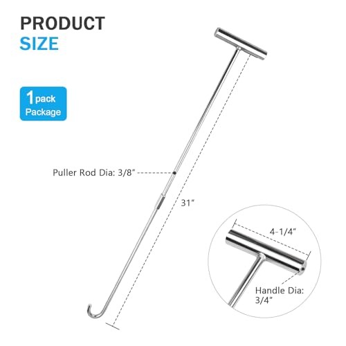 5th Wheel Pin Puller 3" Solid Steel with Chrome Plating Heavy Duty -pack 1