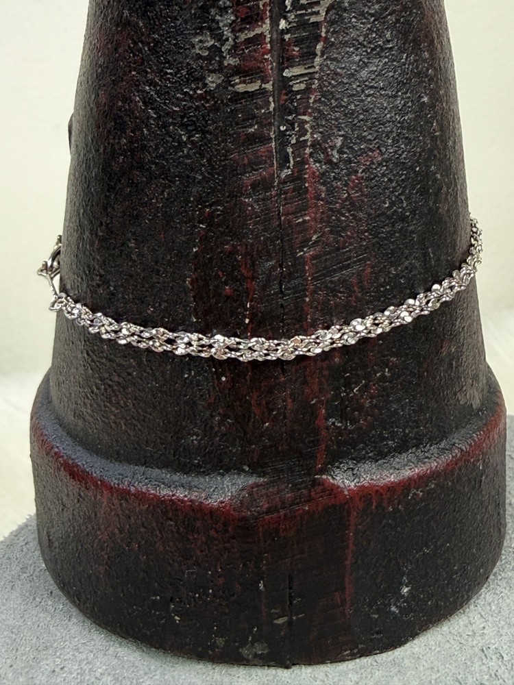 Monet Silver Tone Two Chain Bracelet 6.75"