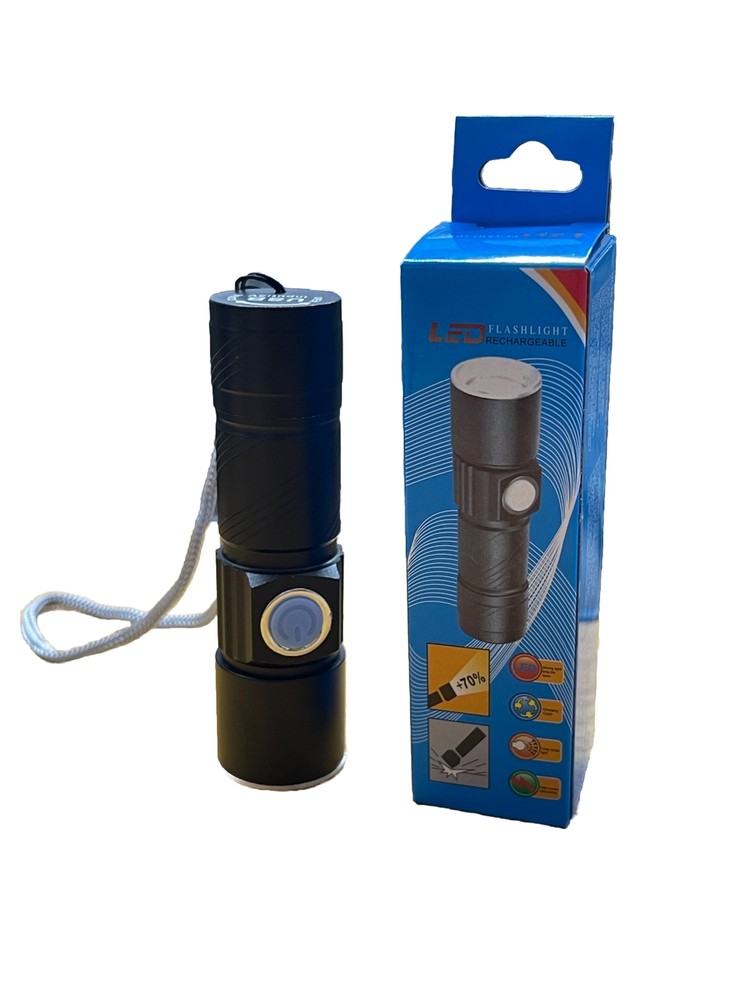 (2) BEST ZOOM TACTICAL LED USB RECHARGEABLE handheld FLASHLIGHT