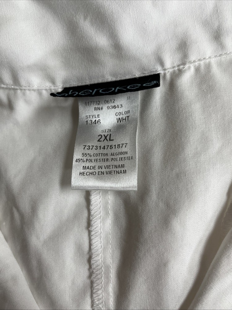 Plus Size White Lab Coat Size 2X Cherokee Style 1346