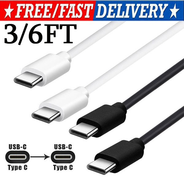 USB-C to USB C Type-C Fast Charging Data SYNC Charger Cable Cord 3/6/10FT LONG