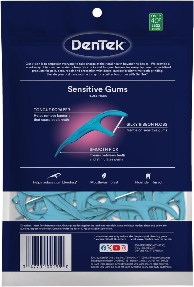 DenTek Sensitive Gums Floss Picks 150 CT (Select Pack)
