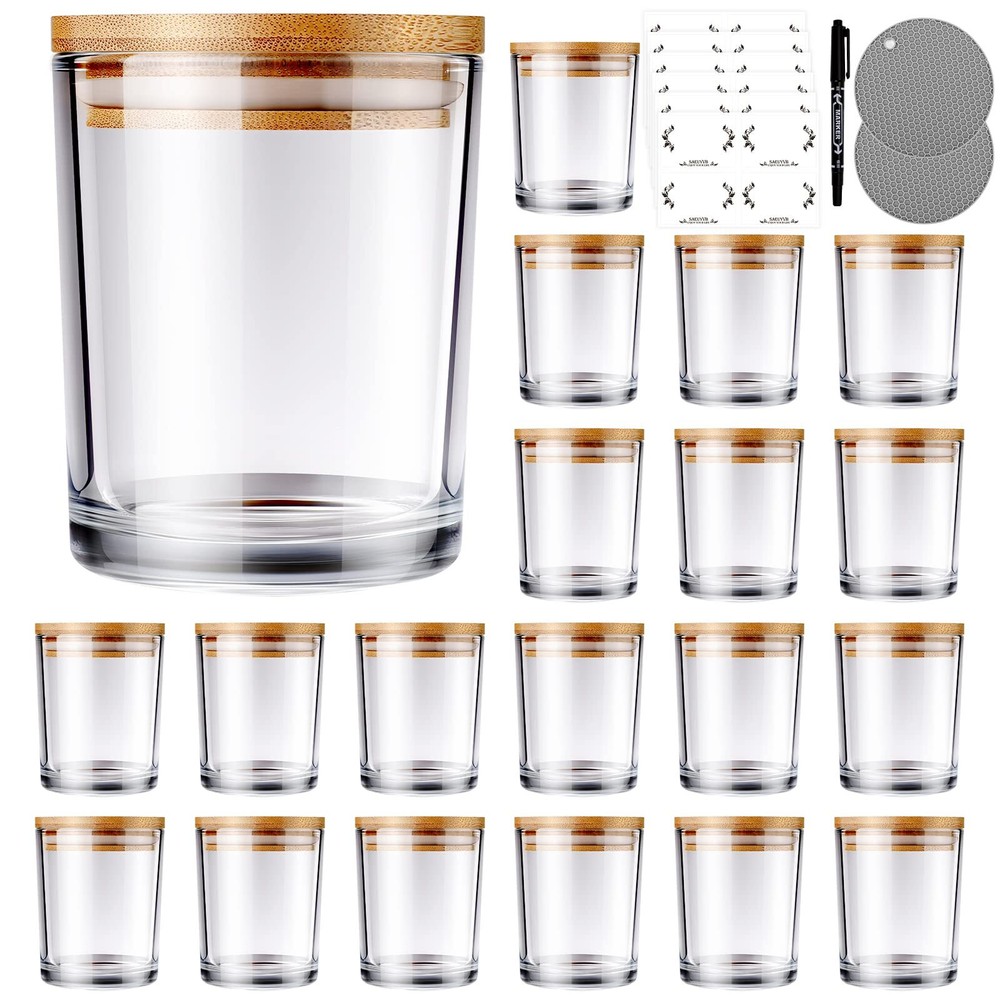 20 PCS Bulk Candle Jars with LidsCandle Making Kit