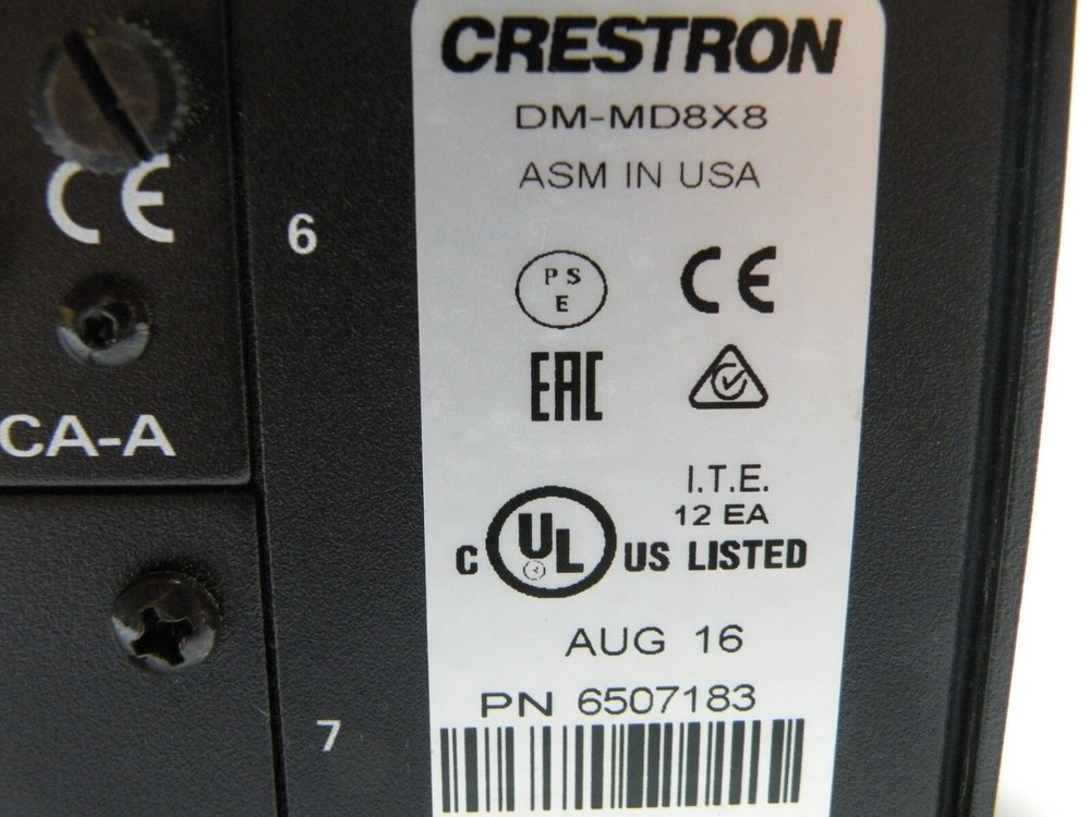Crestron DM-MD8x8, High Definition Digital Media Distribution, Matrix Switcher