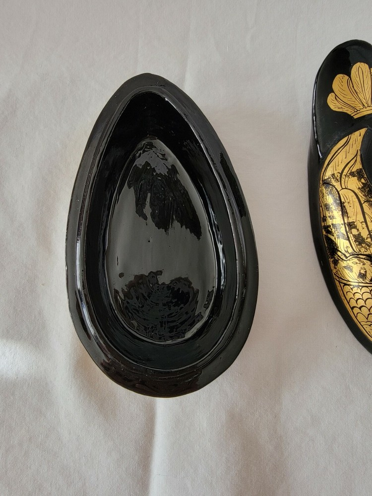 Black Lacquer Wooden Duck Trinket Box
