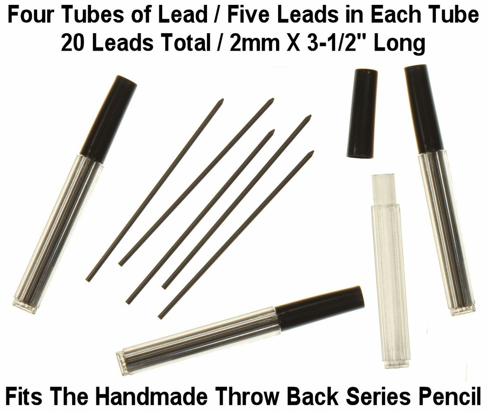 Throw Back Series 2mm Pencil Lead Refill Pack / 4 Tubes with 20 Leads