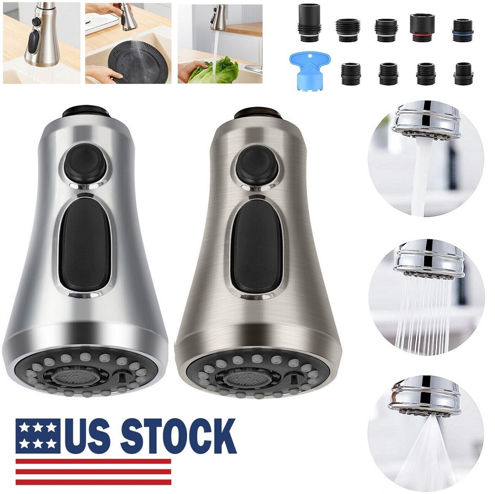 Kitchen Faucet Spray Head 3-Mode Pull Down Out Nozzle Sprayer Replacement Parts