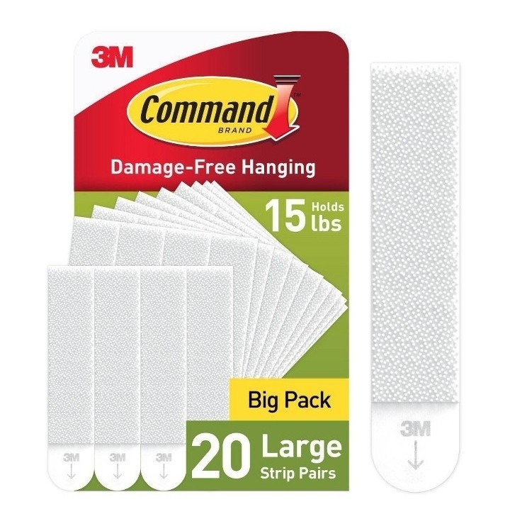 🥥 Command Large Picture Hanging Strips White 20 Pack🆕️LOT OF 5‼️