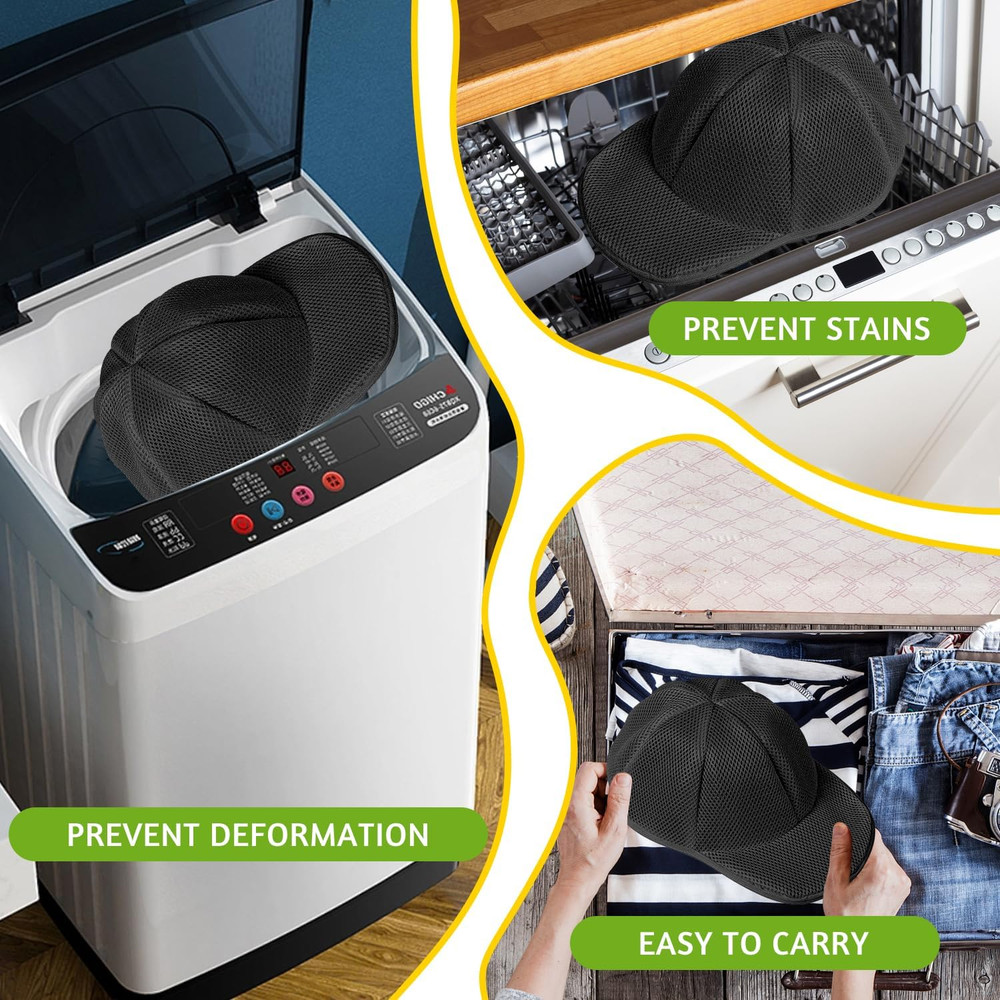 Eiito Hat Washer Cage,Hat Washing Machine with Frame Cage and Hat Washer Bag,Bas