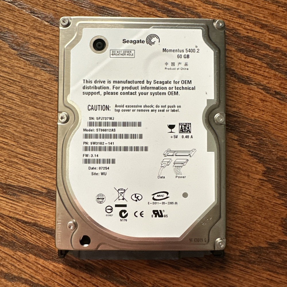PS3 Seagate 60gb Replacement Hard Drive Momentus 5400.2