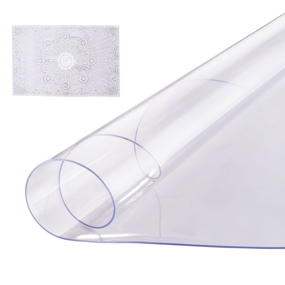 Plastic Table Cover 42 x 42 Inch 2.0 mm Thick Clear Table Protector Round