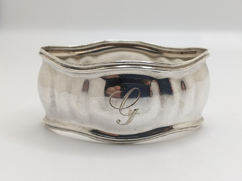 Antique German 800 Silver Napkin Ring(s) "G" initial engraving, many available