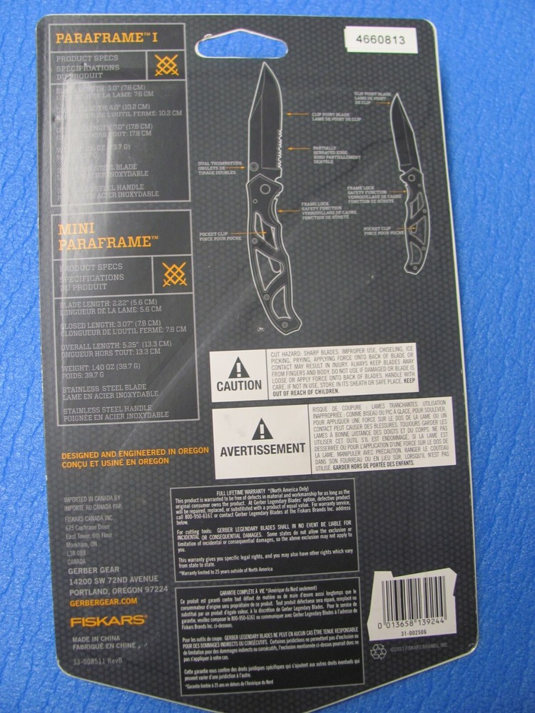 GERBER Paraframe & Mini Paraframe Combo Folding Knifes