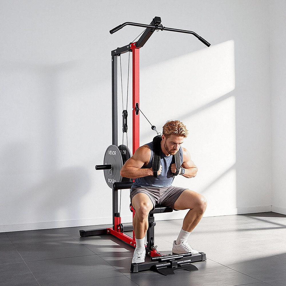 3-in-1 LAT Pulldown Machine Row Cable Machine Home Gym 400 lb Capacity