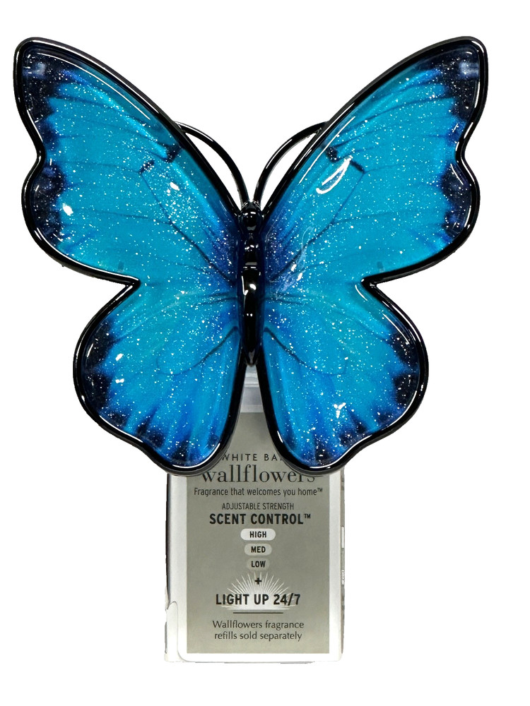 BATH & BODY WORKS BLUE BUTTERFLY ADJUSTABLE SCENT CONTROL WALLFLOWER PLUG UNIT