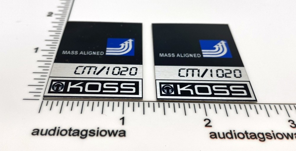 Koss CM 1020 Speaker Badge Logo Emblem Pair