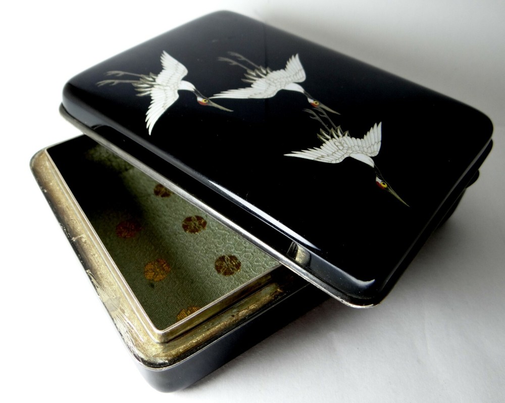 Antique Japanese Silver Enamel Box