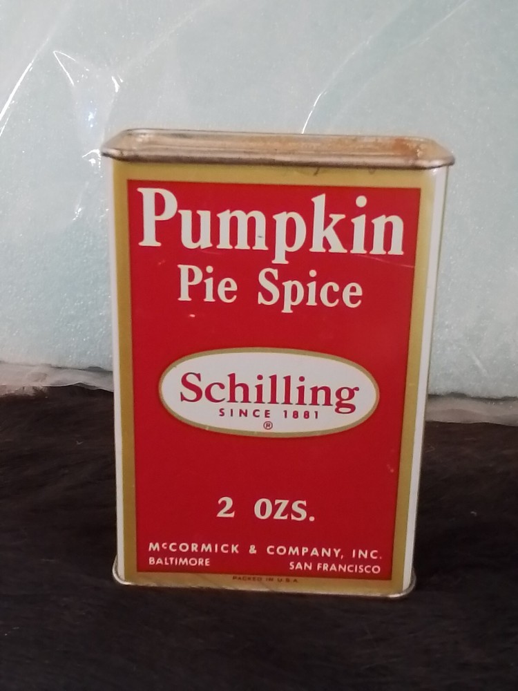 Schilling Pumpkin Pie Spice Tin 2 Oz Vintage