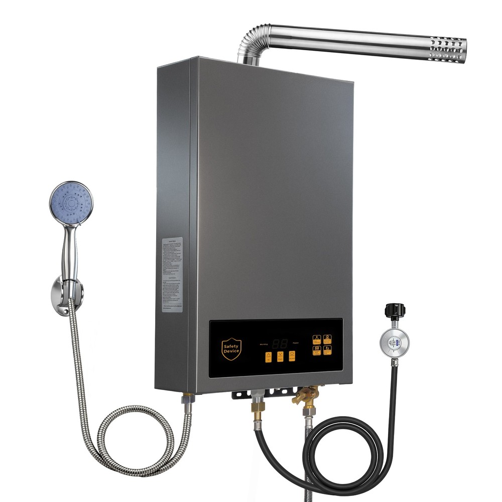 Propane Gas Tankless Heater 24KW 3.6 GPM 80000 BTU Whole House Wall Mount 110V