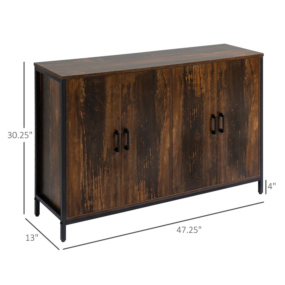 Industrial Sideboard Buffet Cabinet with Doors, Kitchen Cabinet