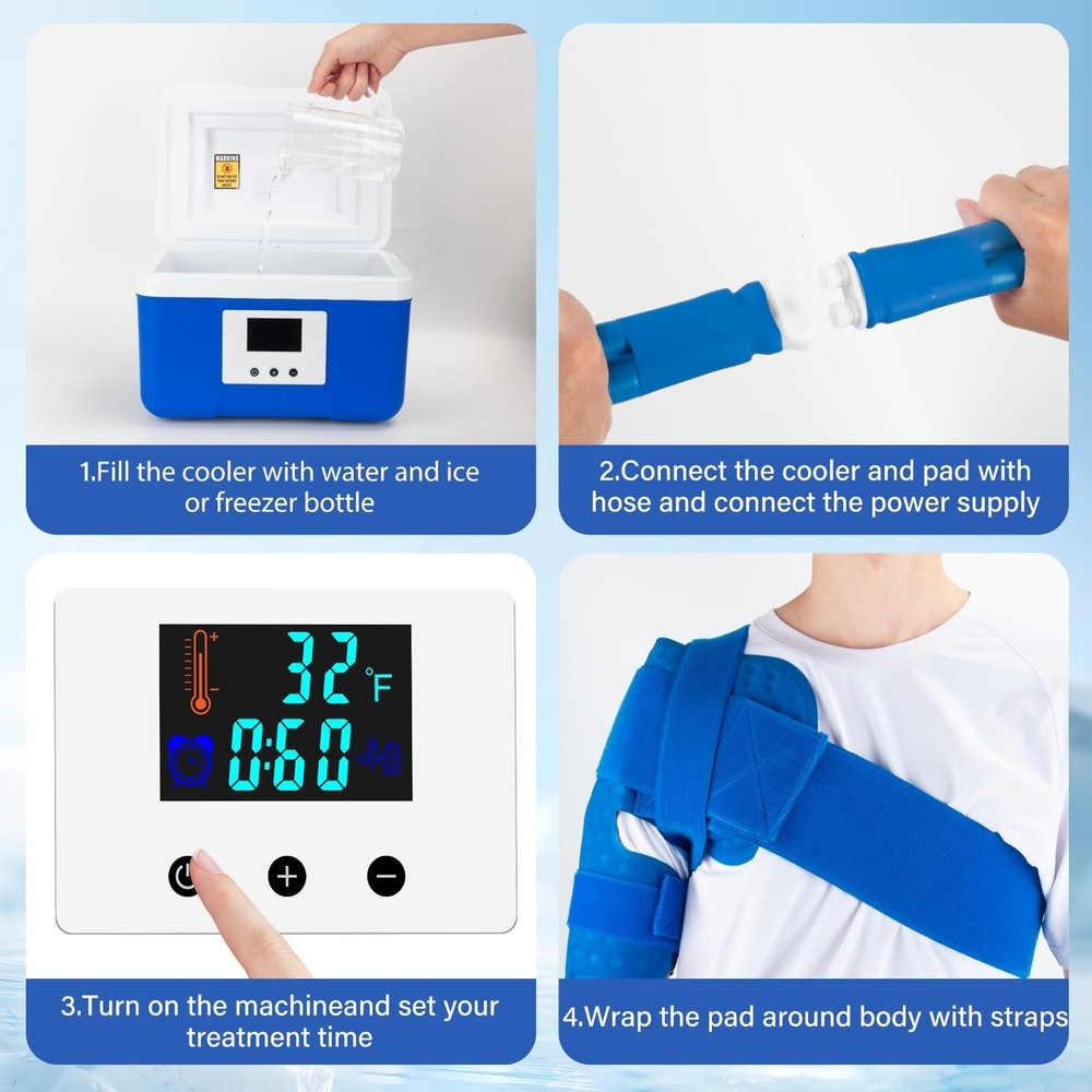 Ice Machine for Shoulder After Surgery Recovery, 9 Quarts Timer Circulate Rot...