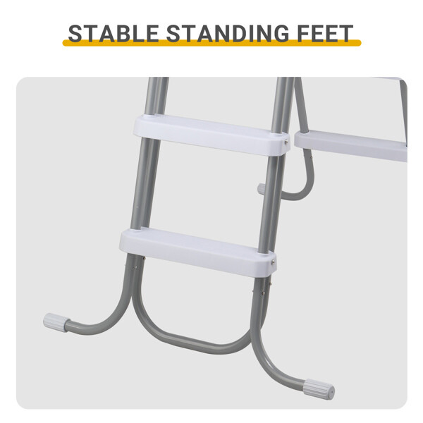 Metal Frame Above Ground Swimming Pool Entry,4 Step Exit Ladder for 52"Wall Pool