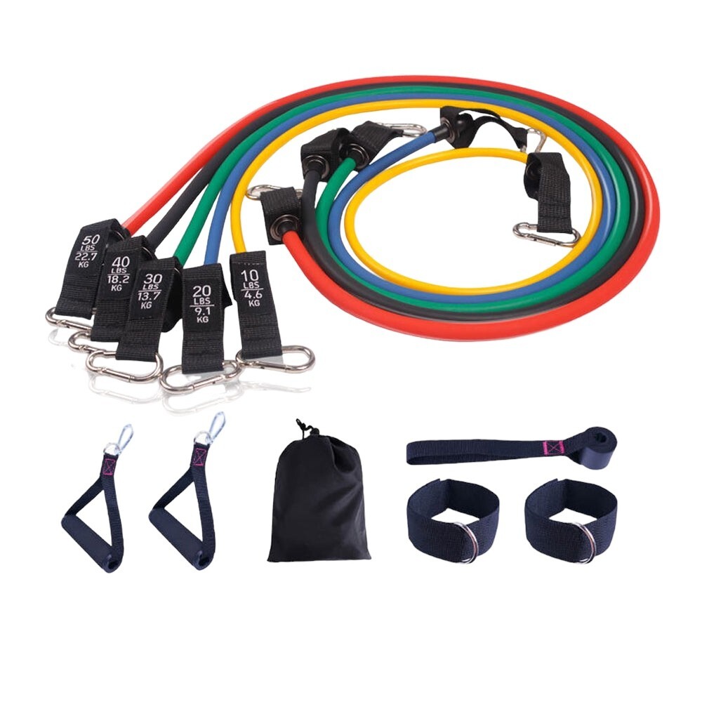 Resistance Bands Set 150 lbs - 11 Piece Strength Training
