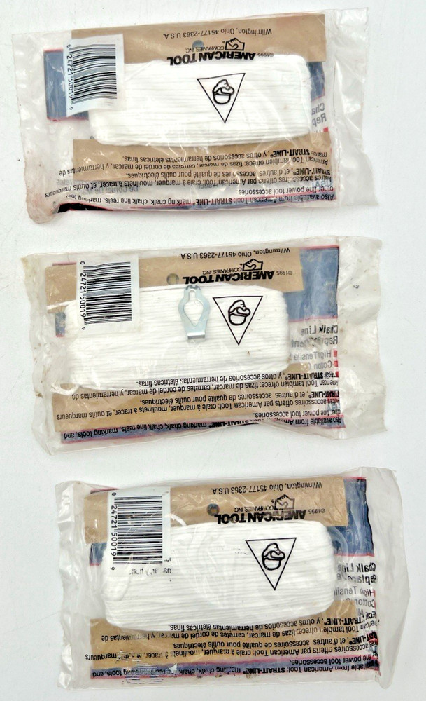 (8) AMERICAN TOOL STRAIT-LINE 64610 REPLACEMENT CHALK LINE 100' PER PACK