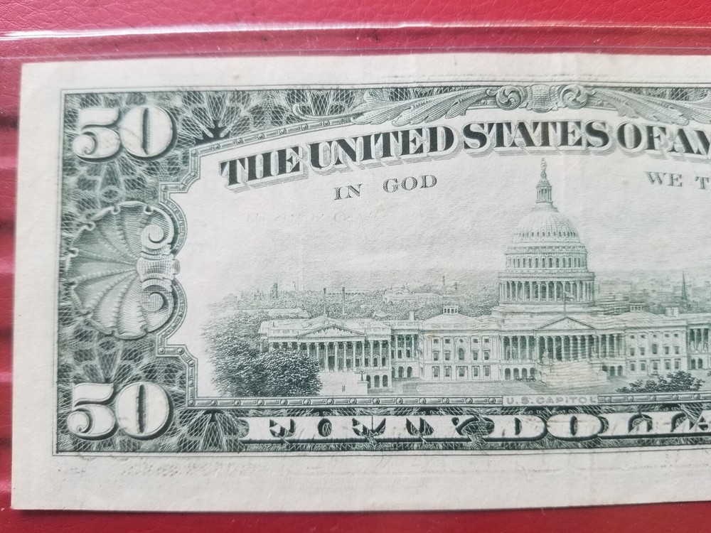 $50 Wet Ink Transfer/Ink Bleed, & Offset Print Error Note, Nice AU Bill