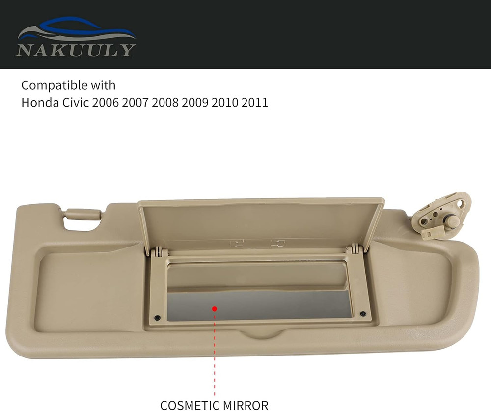 Left Driver and Right Passenger Side Sun Visor Beige Compatible with Honda Civic