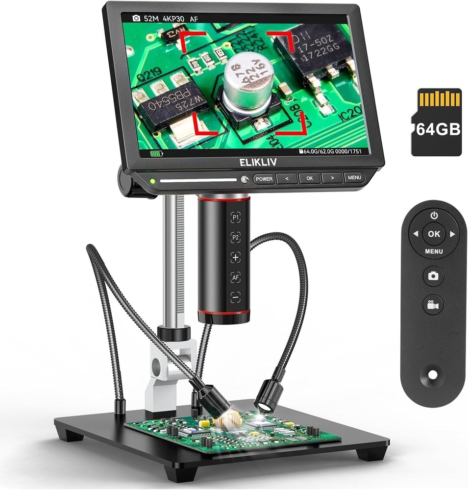 Elegant 4K Autofocus Digital Microscope with 2000X Magnification & 8" IPS Screen