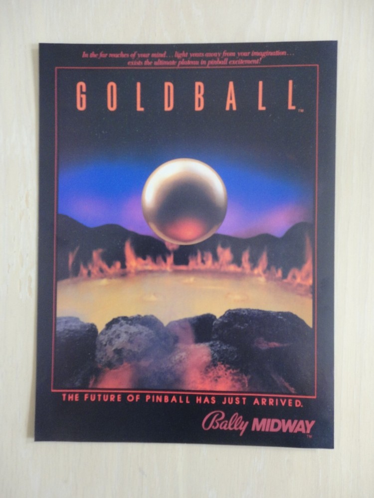 Gold Ball Pinball Machine Flyer Original Magazine Pull Out Ad