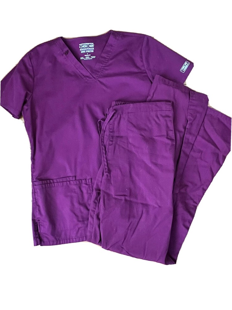 Maroon XS Cherokee Scrub Set
