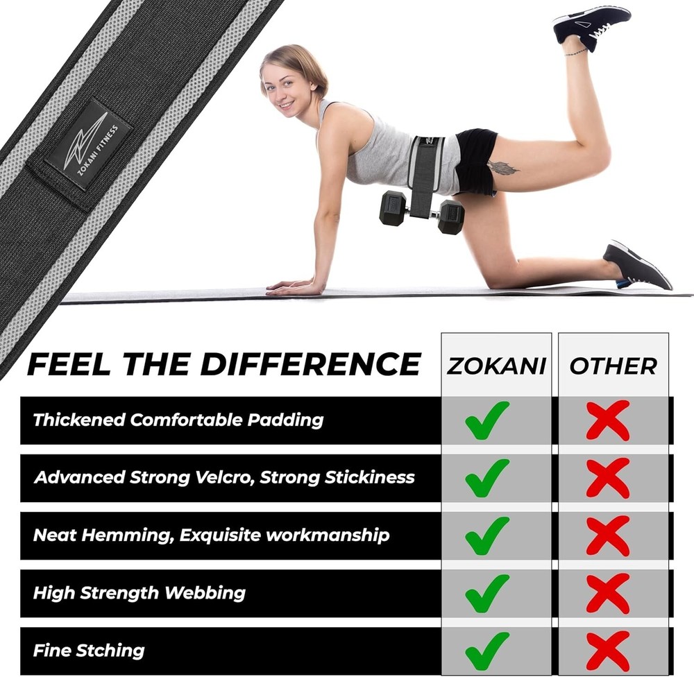 Hip Thrust Belt - Heavy duty, Comfortable, Adjustable hip belt for Glute. 450lbs
