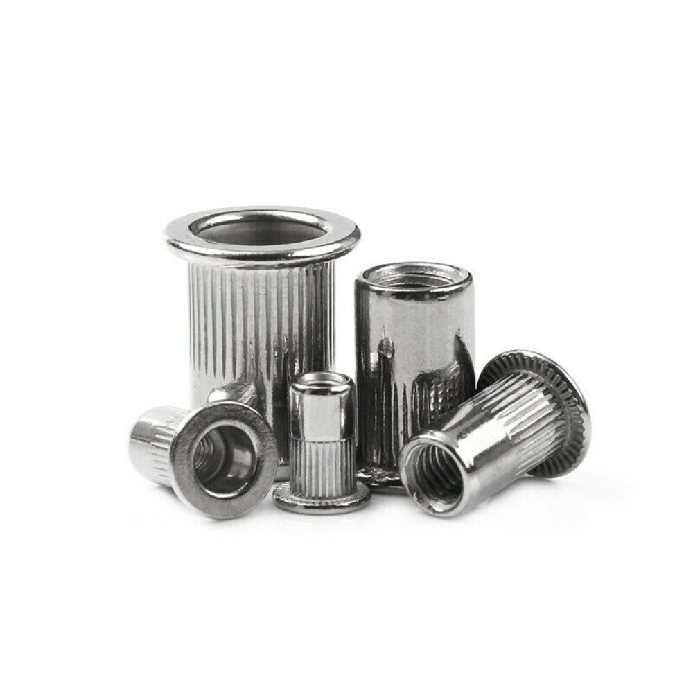 150Pcs RIVET NUT Flat Head Threaded Insert Aluminum Rivet Nutsert Set Kit