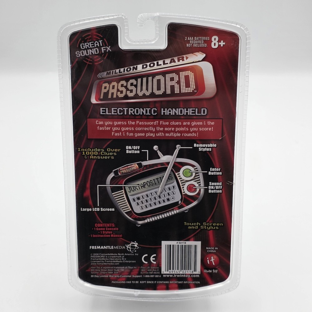 Million Dollar Password Hand-Held Electronic Game Regis Philbin New 2008