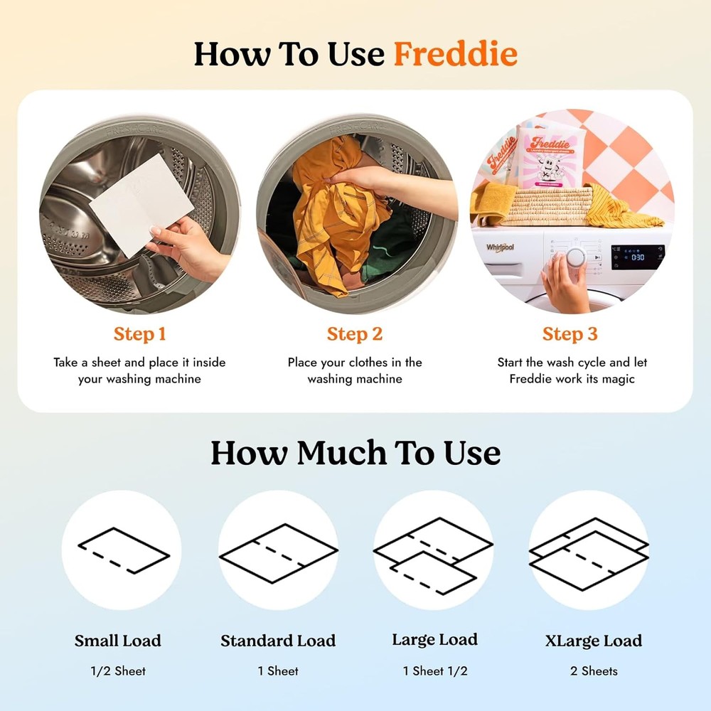 Freddie Laundry Detergent Sheets - Recyclable Packaging 1 Count (Pack of 60)