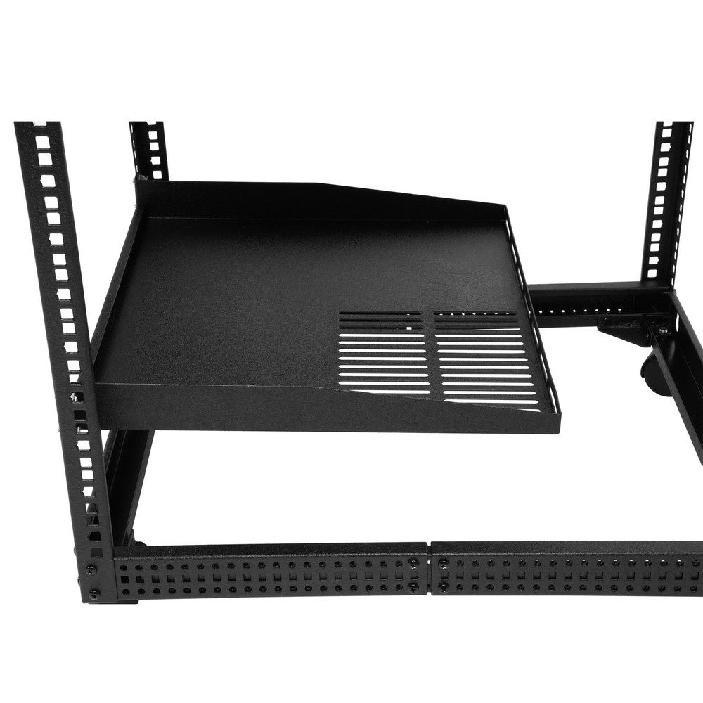 12U 4 Post Open Frame Server Rack Network 23"-40" Adjustable w/ Casters Shelves