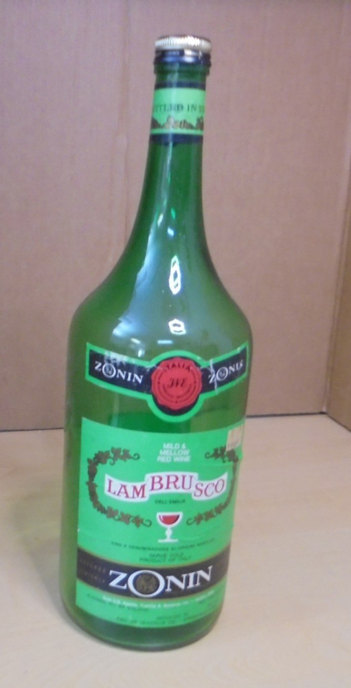 Vintage Zonin Lambrusco, 53oz Empty Bottle