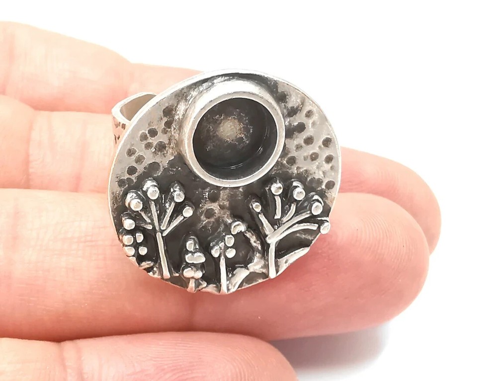Tree Ring Blanks Settings, Cabochon Mounting, Adjustable Resin Ring Base Bezels